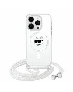 Karl Lagerfeld KLHMP13MHCCHNT iPhone 13 / 14 / 15 6.1" hardcase transparent IML Choupette Head & Cord Magsafe