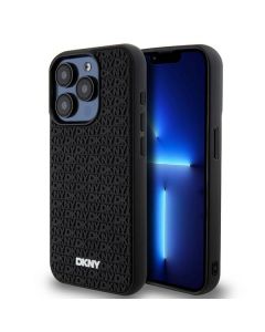 Etui DKNY do iPhone 15 Pro 6.1" czarny/black hardcase 3D Rubber Repeat Pattern