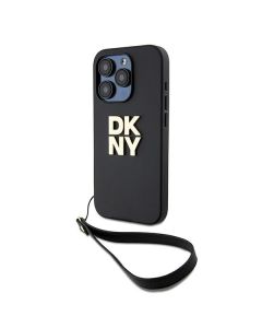 Etui DKNY do iPhone 15 Pro 6.1" czarny/black hardcase Wrist Strap Stock Logo