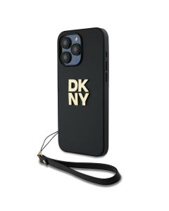 Etui DKNY do iPhone 15 Pro Max 6.7" czarny/black hardcase Wrist Strap Stock Logo