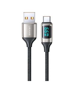 USAMS Kabel pleciony U78 USB-C 1.2m 6A Fast Charging biały