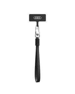 Audi uniwersalna smycz do telefonu 28cm 10mm Leather czarny/black AU-HSLSL-GT/D1-BK