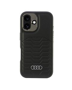 Audi Synthetic Leather MagSafe iPhone 16 6.1" czarny/black hardcase AU-TPUPCMIP16-GT/D3-BK