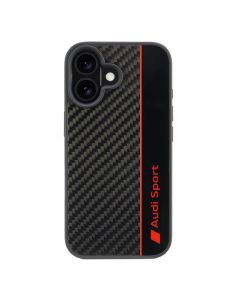 Audi Carbon Fiber Stripe iPhone 16 6.1" czarny/black hardcase AUS-TPUPCIP16-R8/D1-BK