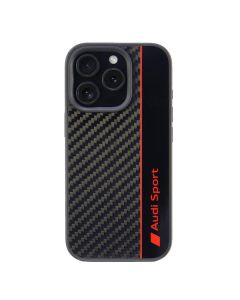 Audi Carbon Fiber Stripe iPhone 16 Pro 6.3" czarny/black hardcase AUS-TPUPCIP16P-R8/D1-BK