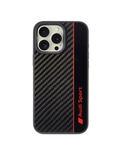 Audi Carbon Fiber Stripe iPhone 16 Pro Max 6.9" czarny/black hardcase AUS-TPUPCIP16PM-R8/D1-BK