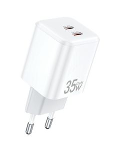 AWEI ład. siec. PD65-EU 35W 2x USB-C biała/white GaN