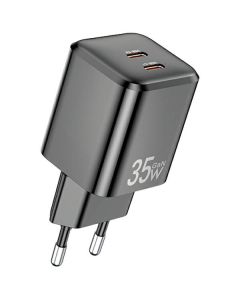 AWEI ład. siec. PD65-EU 35W 2x USB-C czarna/black GaN