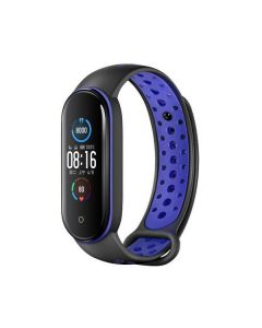 Beline pasek Design Mi Band 7/6/5 czarno-niebieski /black-blue