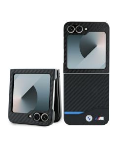 BMW BMHCZF622NBCK Z Flip6 F741 czarny/black hardcase Carbon Blue Line