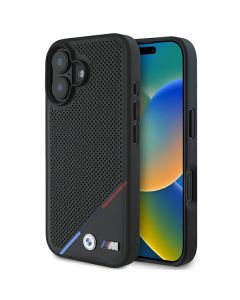 BMW BMHMP16M23PUPDK iPhone 16 Plus 6.7" czarny/black hardcase M Perforated Tricolor Line MagSafe