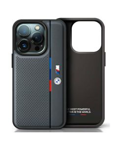 BMW BMHCP16S23PUPVA iPhone 16 6.1" antracyt/anthracite hardcase M Perforated Tricolor Detail Line