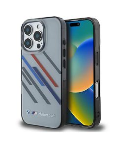 BMW BMHCP16L23HTRAG iPhone 16 Pro 6.3" szary/grey hardcase Motosport IML Random Stripes