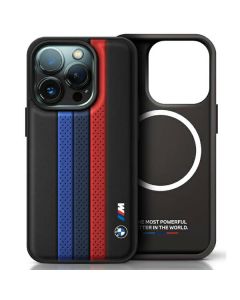 BMW BMHMP16L23PUPTK iPhone 16 Pro 6.3" czarny/black hardcase M Perf. Tricolor Printed Stripes MagSafe