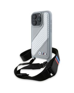 BMW BMHCP16L23PSCCG iPhone 16 Pro 6.3"  szary/grey hardcase M Edition Carbon Stripe & Strap