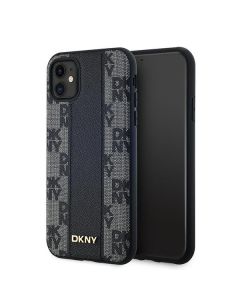 DKNY DKHMN61PCPVSLK iPhone 11 / Xr 6.1" czarny/black hardcase Leather Checkered Mono Pattern MagSafe