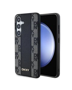 DKNY DKHMS24MPCPVSLK S24+ S926 czarny/black hardcase Leather Checkered Mono Pattern MagSafe