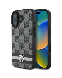 DKNY DKHCP16SPCPTSSK iPhone 16 6.1" 6.1" czarny/black hardcase Checkered Pattern & Printed Stripes