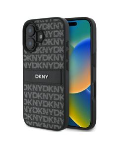 DKNY DKHCP16SPRTHSLK iPhone 16 6.1"  czarny/black hardcase Texture Pattern Tonal Stripe