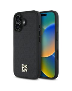 DKNY DKHMP16SPSHRPSK iPhone 16 6.1"  hardcase czarny/black Repeat Pattern Stack Logo MagSafe