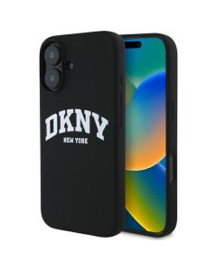 DKNY DKHMP16SSNYACH iPhone 16 6.1"  czarny/black hardcase Silicone White Printed Logo MagSafe