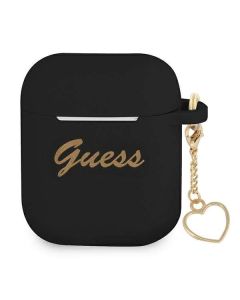 Etui Guess do AirPods cover czarny/black Silicone Charm Collection