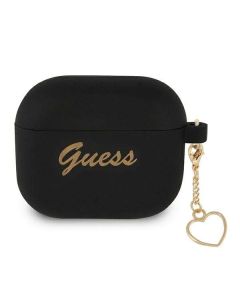 Etui Guess do AirPods 3 cover czarny/black Silicone Charm Heart Collection