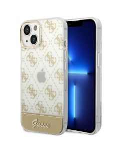 Etui Guess do iPhone 14 Plus 6,7" złoty/gold hardcase 4G Pattern Script