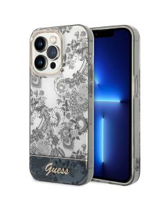 Etui Guess do iPhone 14 Pro Max 6,7" szary/grey hardcase Porcelain Collection