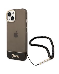 Etui Guess do iPhone 14 6,1" czarny/black hardcase Translucent Pearl Strap