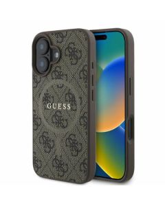 Guess GUHMP16SG4GFRW iPhone 16 6.1" brązowy/brown hardcase 4G Ring Classic Logo MagSafe