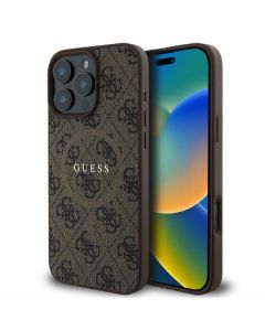 Guess GUHMP16XG4GFRW iPhone 16 Pro Max 6.9" brązowy/brown hardcase 4G Ring Classic Logo MagSafe