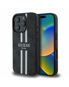 Guess GUHMP16LP4RPSK iPhone 16 Pro 6.3" czarny/black hardcase 4G Printed Stripes MagSafe