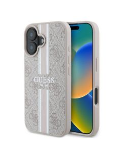 Guess GUHMP16MP4RPSP iPhone 16 Plus 6.7" różowy/pink hardcase 4G Printed Stripes MagSafe