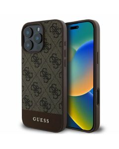 Guess GUHCP16XG4GLBR iPhone 16 Pro Max 6.9" brązowy/brown hardcase 4G Bottom Stripe