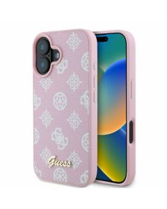 Guess GUHMP16SPGPYSP iPhone 16 6.1" różowy/pink hardcase Peony Script MagSafe