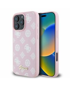 Guess GUHMP16XPGPYSP iPhone 16 Pro Max 6.9" różowy/pink hardcase Peony Script MagSafe