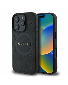 Guess GUHMP16LPSAPSMEK iPhone 16 Pro 6.3" czarny/black hardcase Saffiano Peony Classic Logo MagSafe