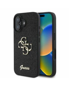 Guess GUHCP16SHG4SGK iPhone 16 6.1" czarny/black hardcase Fixed Glitter Big 4G