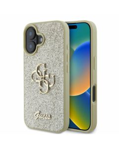 Guess GUHCP16SHG4SGD iPhone 16 6.1" złoty/gold hardcase Fixed Glitter Big 4G