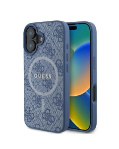 Guess GUHMP16SG4GFRB iPhone 16 6.1" niebieski/blue hardcase 4G Ring Classic Logo MagSafe