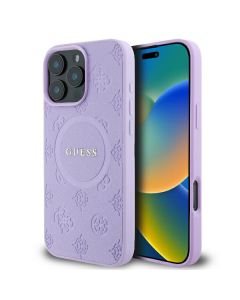 Guess GUHMP16XPSAPSMEU iPhone 16 Pro Max 6.9" fioletowy/purple hardcase Saffiano Peony Classic Logo MagSafe