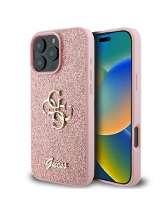 Guess GUHCP16LHG4SGP iPhone 16 Pro 6.3" różowy/pink hardcase Fixed Glitter Big 4G