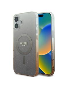 Guess GUHMP16SHGRCELW iPhone 16 6.1" brązowy/brown hardcase IML Glitter Gradient MagSafe