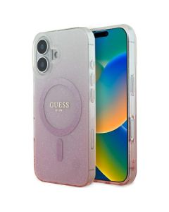 Guess GUHMP16SHGRCELP iPhone 16 6.1" różowy/pink hardcase IML Glitter Gradient MagSafe