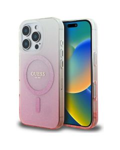 Guess GUHMP16XHGRCELP iPhone 16 Pro Max 6.9" różowy/pink hardcase IML Glitter Gradient MagSafe