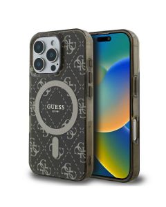 Guess GUHMP16LH4DTEW iPhone 16 Pro 6.3" brązowy/brown hardcase IML 4G Background MagSafe