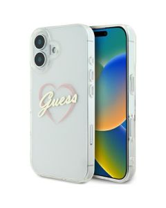 Guess GUHCP16SHCHGSPT iPhone 16 6.1" przeźroczysty/transparent hardcase IML Heart