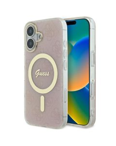 Guess GUHMP16SH4STP iPhone 16 6.1" różowy/pink hardcase IML 4G MagSafe