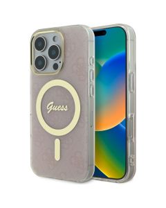 Guess GUHMP16LH4STP iPhone 16 Pro 6.3" różowy/pink hardcase IML 4G MagSafe